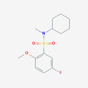 molecular formula C14H20FNO3S B288589 N-cyclohexyl-5-fluoro-2-methoxy-N-methylbenzenesulfonamide 