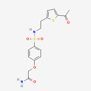 2-(4-(N-(2-(5-acetylthiophen-2-yl)ethyl)sulfamoyl)phenoxy)acetamide