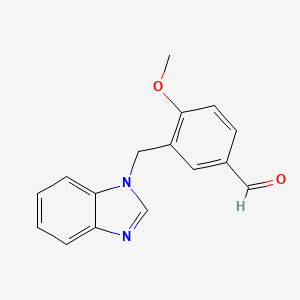 molecular formula C16H14N2O2 B2885892 3-(Benzimidazol-1-ylmethyl)-4-methoxybenzaldehyde CAS No. 615279-14-6