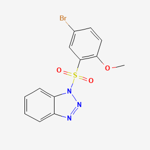 molecular formula C13H10BrN3O3S B2885906 1-(5-Bromo-2-methoxyphenyl)sulfonylbenzotriazole CAS No. 112062-96-1