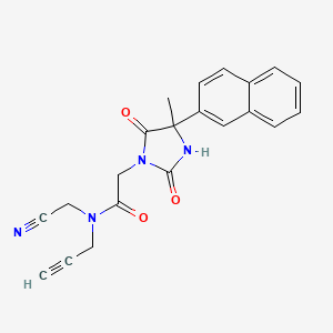 N-(cyanomethyl)-2-[4-methyl-4-(naphthalen-2-yl)-2,5-dioxoimidazolidin-1-yl]-N-(prop-2-yn-1-yl)acetamide