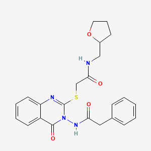 N-[4-oxo-2-[2-oxo-2-(oxolan-2-ylmethylamino)ethyl]sulfanylquinazolin-3-yl]-2-phenylacetamide