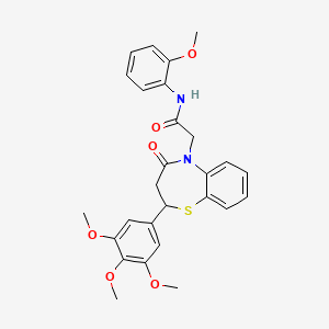 N-(2-methoxyphenyl)-2-(4-oxo-2-(3,4,5-trimethoxyphenyl)-3,4-dihydrobenzo[b][1,4]thiazepin-5(2H)-yl)acetamide