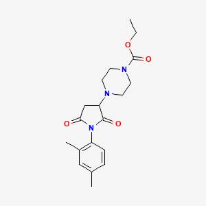 Ethyl 4-[1-(2,4-dimethylphenyl)-2,5-dioxopyrrolidin-3-yl]piperazine-1-carboxylate