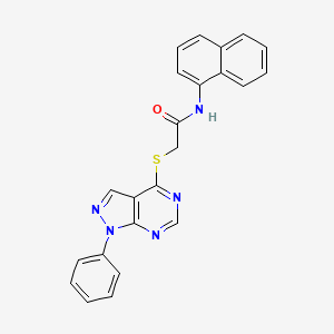 molecular formula C23H17N5OS B2885934 N-(naphthalen-1-yl)-2-({1-phenyl-1H-pyrazolo[3,4-d]pyrimidin-4-yl}sulfanyl)acetamide CAS No. 335223-47-7