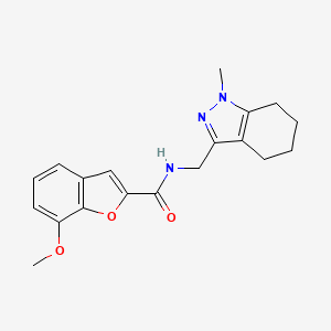 molecular formula C19H21N3O3 B2885944 7-甲氧基-N-((1-甲基-4,5,6,7-四氢-1H-吲唑-3-基)甲基)苯并呋喃-2-甲酰胺 CAS No. 1448125-36-7