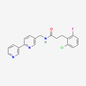 molecular formula C20H17ClFN3O B2885948 N-([2,3'-联吡啶]-5-基甲基)-3-(2-氯-6-氟苯基)丙酰胺 CAS No. 2034208-87-0