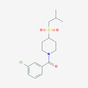 molecular formula C16H22ClNO3S B2885956 (3-Chlorophenyl)(4-(isobutylsulfonyl)piperidin-1-yl)methanone CAS No. 1705400-70-9