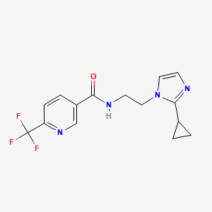 molecular formula C15H15F3N4O B2885958 N-(2-(2-cyclopropyl-1H-imidazol-1-yl)ethyl)-6-(trifluoromethyl)nicotinamide CAS No. 2034478-71-0