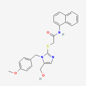 2-((5-(hydroxymethyl)-1-(4-methoxybenzyl)-1H-imidazol-2-yl)thio)-N-(naphthalen-1-yl)acetamide
