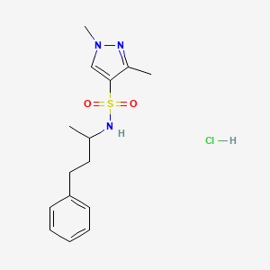 1,3-dimethyl-N-(4-phenylbutan-2-yl)-1H-pyrazole-4-sulfonamide hydrochloride