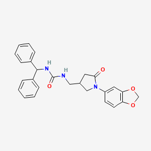 1-Benzhydryl-3-((1-(benzo[d][1,3]dioxol-5-yl)-5-oxopyrrolidin-3-yl)methyl)urea