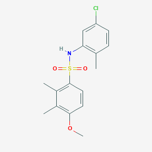 molecular formula C16H18ClNO3S B288597 N-(5-chloro-2-methylphenyl)-4-methoxy-2,3-dimethylbenzenesulfonamide 