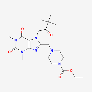 ethyl 4-((7-(3,3-dimethyl-2-oxobutyl)-1,3-dimethyl-2,6-dioxo-2,3,6,7-tetrahydro-1H-purin-8-yl)methyl)piperazine-1-carboxylate