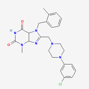 8-{[4-(3-chlorophenyl)piperazin-1-yl]methyl}-3-methyl-7-[(2-methylphenyl)methyl]-2,3,6,7-tetrahydro-1H-purine-2,6-dione
