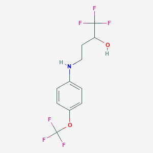 molecular formula C11H11F6NO2 B2885977 1,1,1-Trifluoro-4-[4-(trifluoromethoxy)anilino]-2-butanol CAS No. 866017-69-8