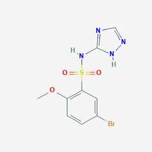 molecular formula C9H9BrN4O3S B288598 5-bromo-2-methoxy-N-(1H-1,2,4-triazol-3-yl)benzenesulfonamide 