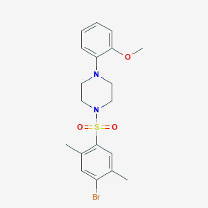 molecular formula C19H23BrN2O3S B288599 2-{4-[(4-Bromo-2,5-dimethylphenyl)sulfonyl]-1-piperazinyl}phenyl methyl ether 