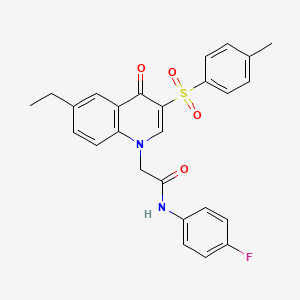 molecular formula C26H23FN2O4S B2885991 2-(6-ethyl-4-oxo-3-tosylquinolin-1(4H)-yl)-N-(4-fluorophenyl)acetamide CAS No. 902584-18-3
