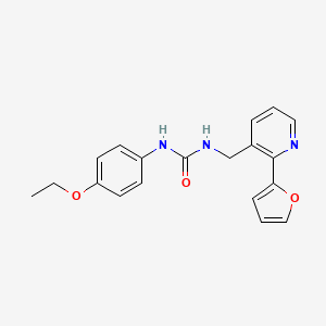 molecular formula C19H19N3O3 B2886000 1-(4-Ethoxyphenyl)-3-((2-(furan-2-yl)pyridin-3-yl)methyl)urea CAS No. 2034268-93-2