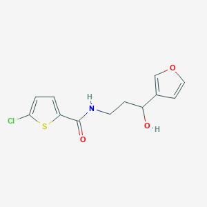 molecular formula C12H12ClNO3S B2886004 5-chloro-N-(3-(furan-3-yl)-3-hydroxypropyl)thiophene-2-carboxamide CAS No. 1428379-32-1