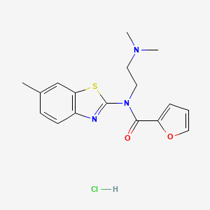 molecular formula C17H20ClN3O2S B2886008 N-(2-(dimethylamino)ethyl)-N-(6-methylbenzo[d]thiazol-2-yl)furan-2-carboxamide hydrochloride CAS No. 1216863-36-3