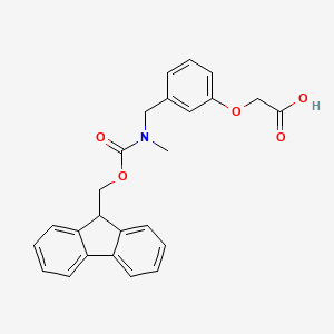 molecular formula C25H23NO5 B2886032 2-[3-[[9H-Fluoren-9-ylmethoxycarbonyl(methyl)amino]methyl]phenoxy]acetic acid CAS No. 2287322-12-5