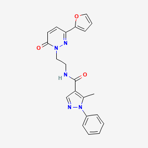 N-(2-(3-(furan-2-yl)-6-oxopyridazin-1(6H)-yl)ethyl)-5-methyl-1-phenyl-1H-pyrazole-4-carboxamide
