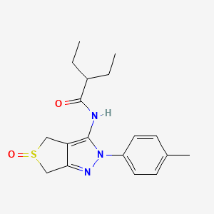 molecular formula C18H23N3O2S B2886039 2-ethyl-N-[2-(4-methylphenyl)-5-oxo-4,6-dihydrothieno[3,4-c]pyrazol-3-yl]butanamide CAS No. 958587-10-5