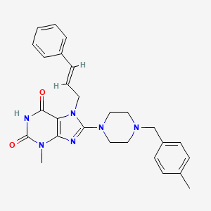 7-cinnamyl-3-methyl-8-(4-(4-methylbenzyl)piperazin-1-yl)-1H-purine-2,6(3H,7H)-dione