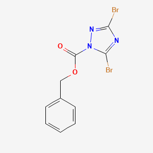 molecular formula C10H7Br2N3O2 B2886046 苯甲基 3,5-二溴-1H-1,2,4-三唑-1-羧酸酯 CAS No. 320424-31-5