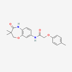 molecular formula C20H22N2O4 B2886049 N-(3,3-二甲基-4-氧代-2,3,4,5-四氢苯并[b][1,4]恶杂环-8-基)-2-(对甲苯氧基)乙酰胺 CAS No. 921584-97-6