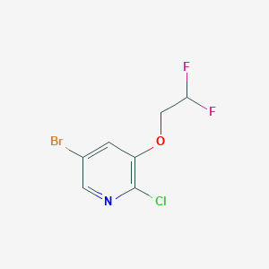 molecular formula C7H5BrClF2NO B2886054 5-溴-2-氯-3-(2,2-二氟乙氧基)吡啶 CAS No. 2130997-66-7