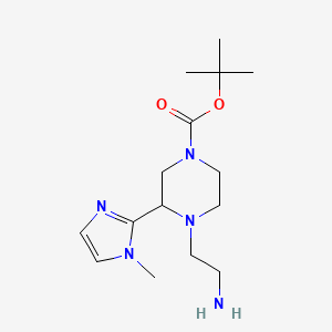 molecular formula C15H27N5O2 B2886064 Tert-butyl 4-(2-aminoethyl)-3-(1-methylimidazol-2-yl)piperazine-1-carboxylate CAS No. 2287285-13-4