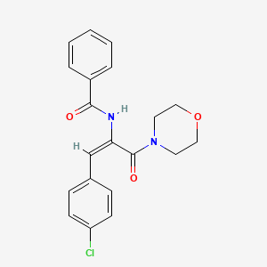 molecular formula C20H19ClN2O3 B2886069 (E)-N-(1-(4-氯苯基)-3-吗啉-3-氧代丙-1-烯-2-基)苯甲酰胺 CAS No. 202342-17-4