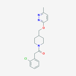 molecular formula C19H22ClN3O2 B2886075 2-(2-Chlorophenyl)-1-[4-[(6-methylpyridazin-3-yl)oxymethyl]piperidin-1-yl]ethanone CAS No. 2320505-02-8