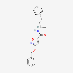 molecular formula C21H22N2O3 B2886076 3-(benzyloxy)-N-(4-phenylbutan-2-yl)isoxazole-5-carboxamide CAS No. 1421525-15-6