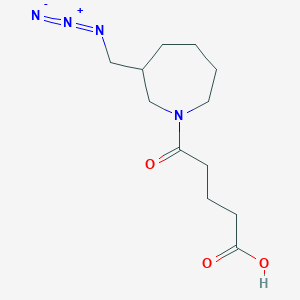 molecular formula C12H20N4O3 B2886079 5-[3-(叠氮甲基)氮杂环戊烷-1-基]-5-氧代戊酸 CAS No. 2138103-21-4