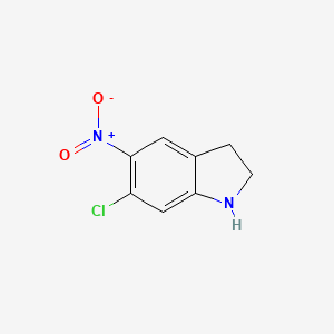 molecular formula C8H7ClN2O2 B2886080 6-氯-5-硝基-2,3-二氢-1H-吲哚 CAS No. 172078-32-9