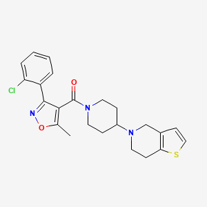 molecular formula C23H24ClN3O2S B2886084 (3-(2-氯苯基)-5-甲基异恶唑-4-基)(4-(6,7-二氢噻吩并[3,2-c]吡啶-5(4H)-基)哌啶-1-基)甲酮 CAS No. 2034294-51-2