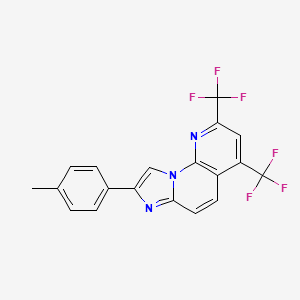 molecular formula C19H11F6N3 B2886086 8-(4-甲基苯基)-2,4-双(三氟甲基)咪唑并[1,2-a][1,8]萘啶 CAS No. 691869-98-4