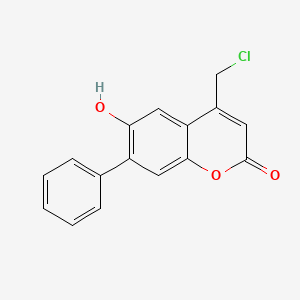 molecular formula C16H11ClO3 B2886088 4-(Chloromethyl)-6-hydroxy-7-phenylchromen-2-one CAS No. 845666-68-4