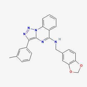 molecular formula C24H19N5O2 B2886090 N-[(2H-1,3-benzodioxol-5-yl)methyl]-3-(3-methylphenyl)-[1,2,3]triazolo[1,5-a]quinazolin-5-amine CAS No. 866843-84-7