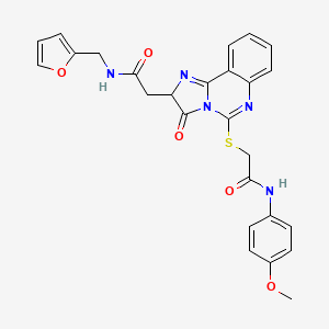 N-(furan-2-ylmethyl)-2-[5-[2-(4-methoxyanilino)-2-oxoethyl]sulfanyl-3-oxo-2H-imidazo[1,2-c]quinazolin-2-yl]acetamide