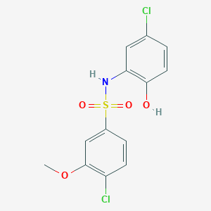 molecular formula C13H11Cl2NO4S B2886099 4-氯-N-(5-氯-2-羟基苯基)-3-甲氧基苯-1-磺酰胺 CAS No. 1172913-35-7