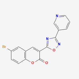 molecular formula C16H8BrN3O3 B2886100 6-溴-3-(3-吡啶-3-基-1,2,4-恶二唑-5-基)-2H-色烯-2-酮 CAS No. 892754-86-8