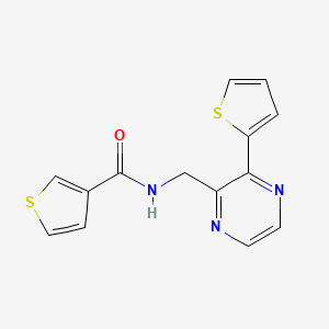 N-((3-(thiophen-2-yl)pyrazin-2-yl)methyl)thiophene-3-carboxamide