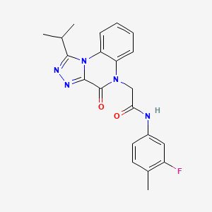 molecular formula C21H20FN5O2 B2886113 N-(3-fluoro-4-methylphenyl)-2-[4-oxo-1-(propan-2-yl)[1,2,4]triazolo[4,3-a]quinoxalin-5(4H)-yl]acetamide CAS No. 1260989-27-2