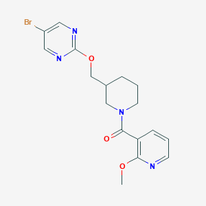 molecular formula C17H19BrN4O3 B2886114 [3-[(5-Bromopyrimidin-2-yl)oxymethyl]piperidin-1-yl]-(2-methoxypyridin-3-yl)methanone CAS No. 2380070-24-4