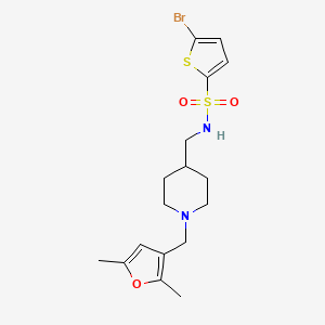 molecular formula C17H23BrN2O3S2 B2886119 5-bromo-N-((1-((2,5-dimethylfuran-3-yl)methyl)piperidin-4-yl)methyl)thiophene-2-sulfonamide CAS No. 1331317-02-2